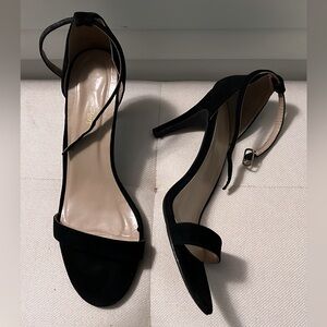 Dream Paris Suede Black Sandal Heels